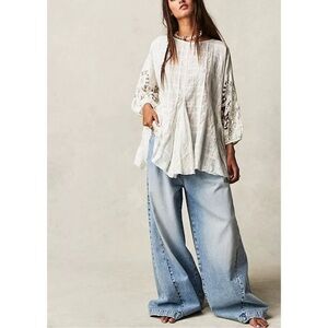 NWT Free People White Shores Tunic Relaxed Fit Top XS